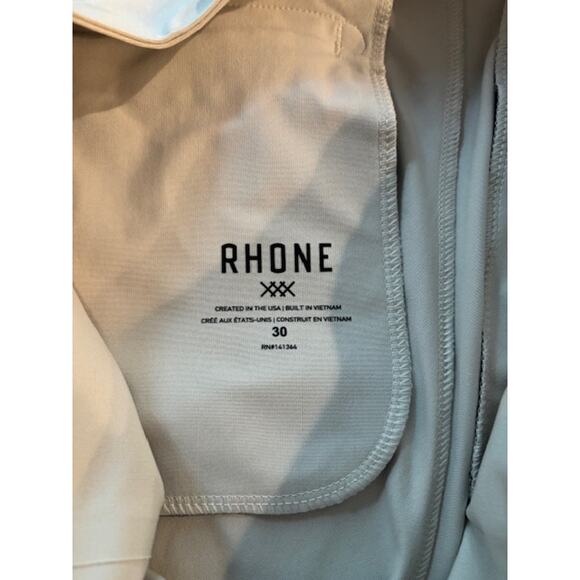 Rhone Pants Trousers 30X32 Straight Leg Light Tan Flat Front Button Snap - Picture 8 of 9